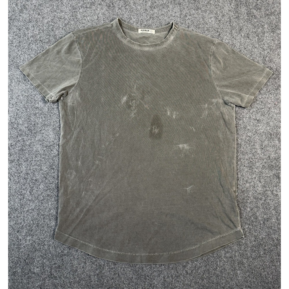 Buck Mason Slub Curved Hem Tee Mens Size Small Gray Gray Huckberry BM11007